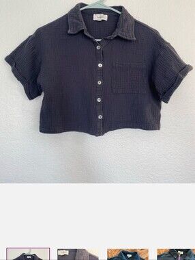 Bohme Cropped Cotton Gauze Top